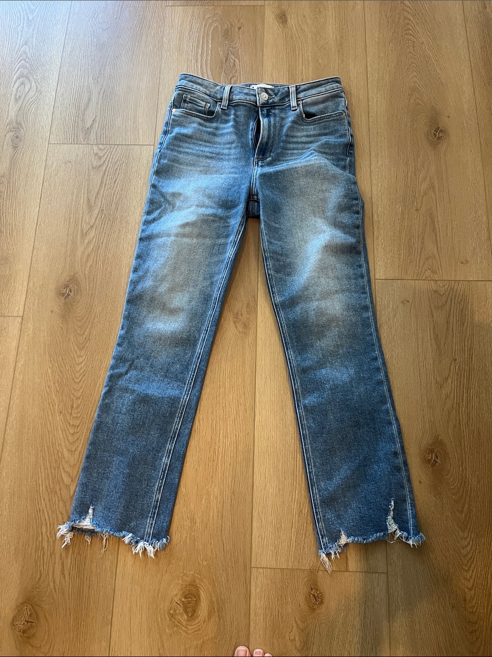 Paige Women's Straight-Leg Mid-Rise Jeans in Washed Blue